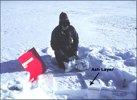 Collection of measured-area tephra samples from snowpack after the ...