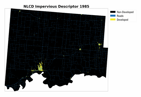 An animation on a black background with yellows and blues