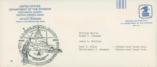 1983-1984 - U.S. Geological Survey - U.S. Antarctic Research Program - Helo-Icebreaker Supported Mapping Control