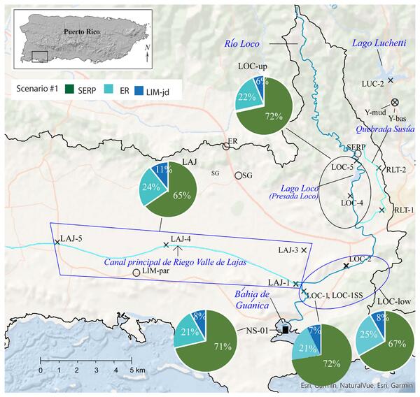 Map depicting Valle De Lajas and Río Loco drainage, Puerto Rico