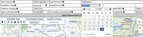 CIDR Acquisition End Date
