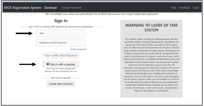 Registered User and Save Passkey