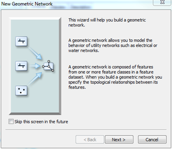 Creating the Geometric Network Manually view 2