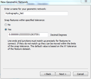 Accept the default name or change to HYDRO_NET