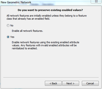 Keep the default option: Yes. This uses the Enabled field created above. Click Next.
