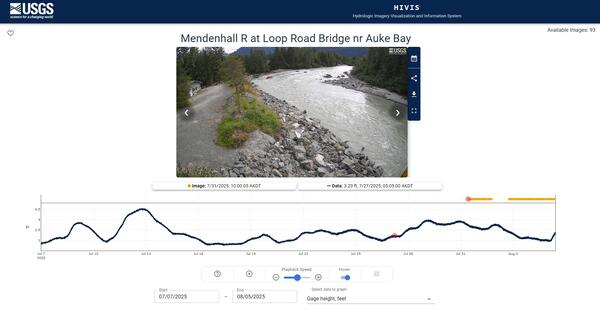 Screenshot of Mendenhall River current condition image.