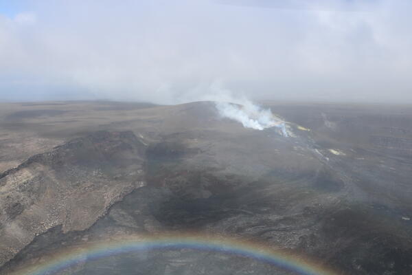 Color photograph of volcanic vents