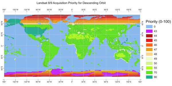 Landsat 8-9 Descending Acquisition Priority Map