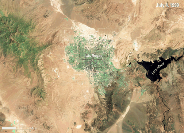 Animation of Landsat 7 Images of Las Vegas, 1999-2024