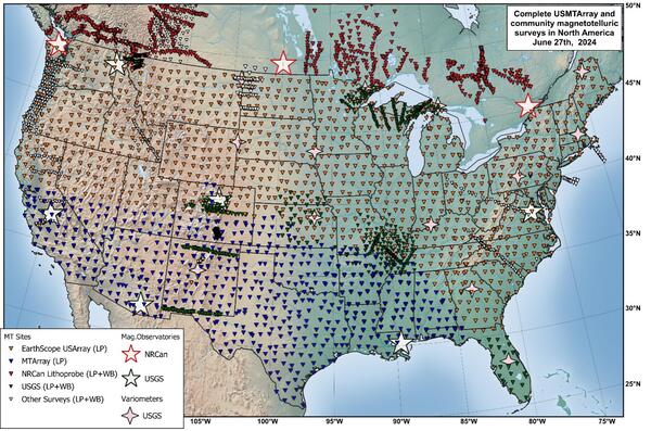 Map of complete USMTArray survey 