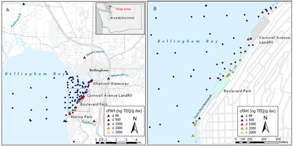 Map of Bellingham Bay contaminant study area