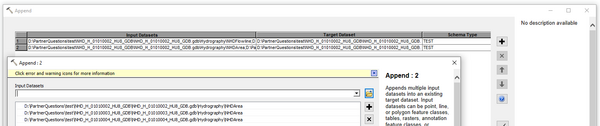 NHD State Product Step 6, part 2: Add Datasets to Append tool in ArcMap