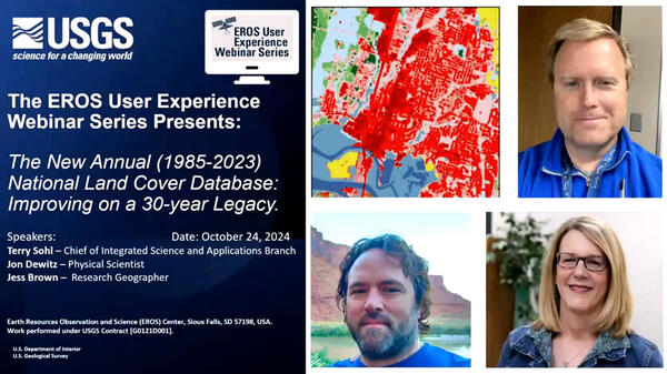 Thumbnail Image with photos on the right, and video title on the left, The New Annual NLCD Database