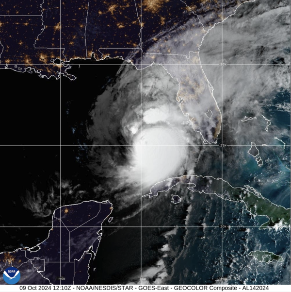 View of Hurricane Milton from satellite.