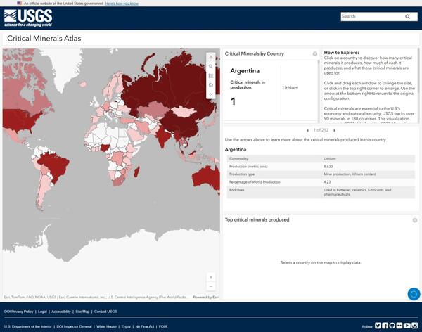 Screenshot of interactive map