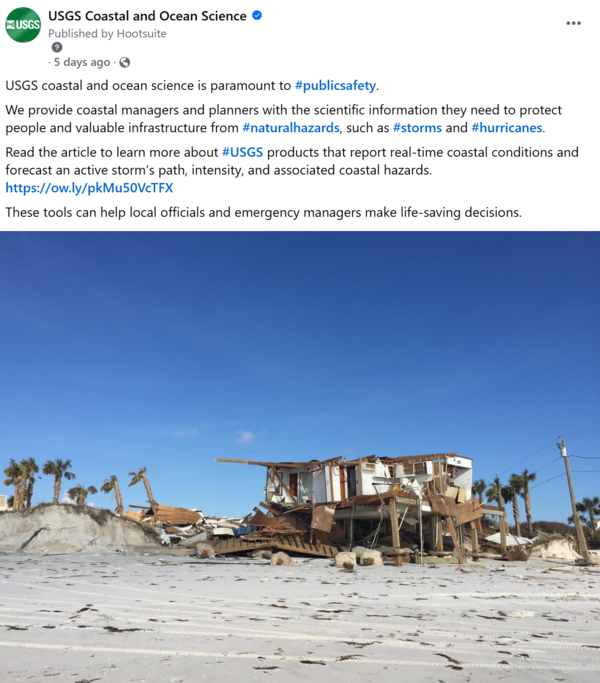 social media post on USGS Coastal and Ocean Science