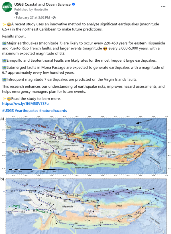 social media post on Facebook