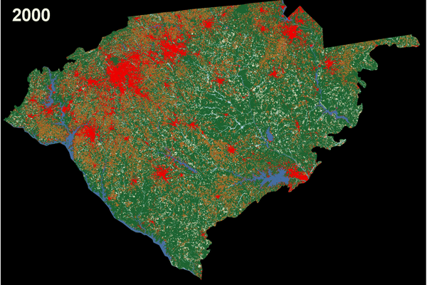 Animation of land cover and land use change in South Carolina