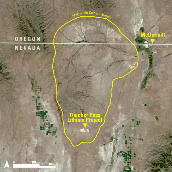 A satellite image of the Earth showing muted brown background and green circles