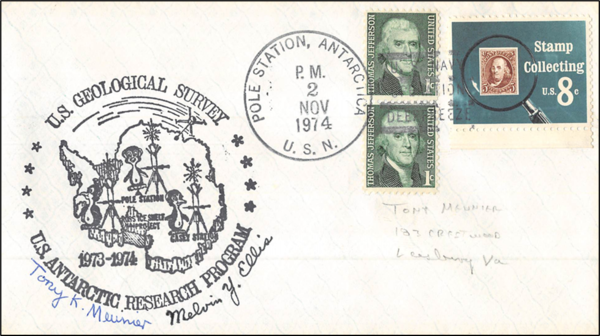 This philatelic postmark highlighted the reopening of South Pole Station