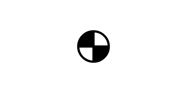 A circle with alternating black and white filled quadrants.