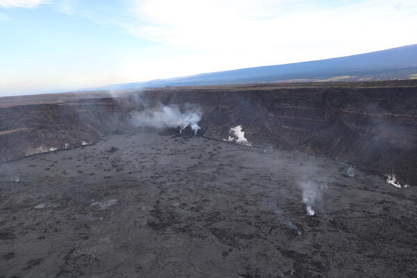 Color photo of caldera floor