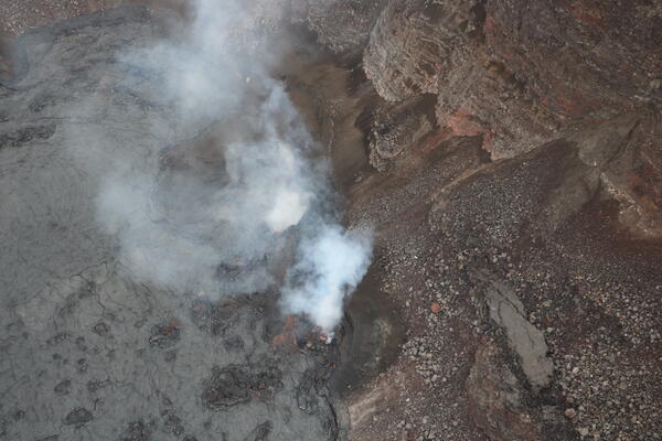Color photograph of volcanic vent