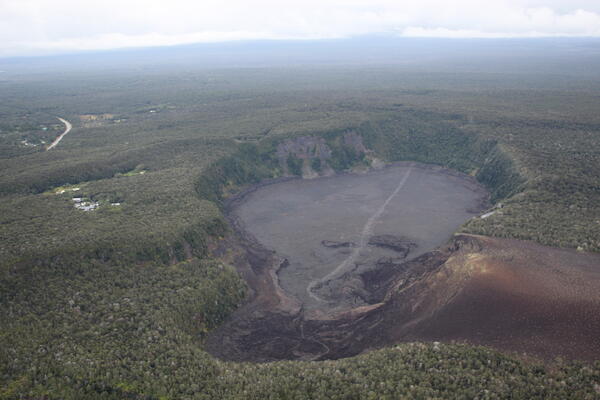 Color photograph of crater