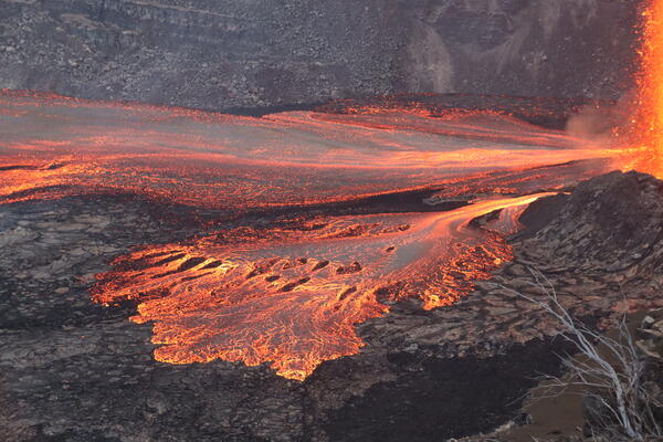 Color photograph of lava flows