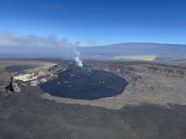 Color photograph of volcanic caldera