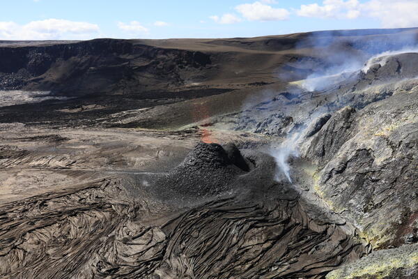 Color photograph of volcanic vent