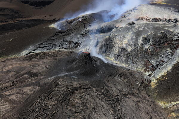 Color photograph of volcanic vent