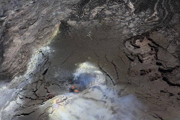Color photograph of volcanic vent