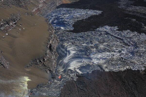 Color photograph of lava flows