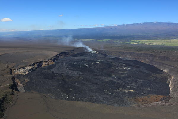 Color photograph of volcanic crater
