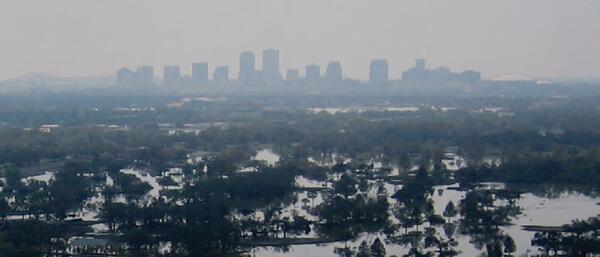 New Orleans flooded by Hurricane Katrina.