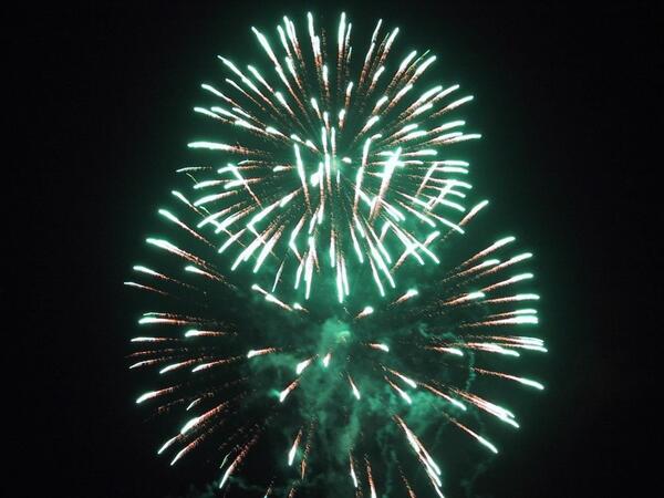 Green fireworks, courtesy of PublicDomainImages