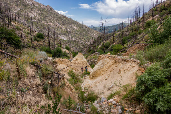 Mine waste in Fourmile Creek watershed post fire and flood
