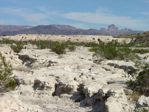 This is a photo of eroded mine tailings pile from the Katherine Mine.