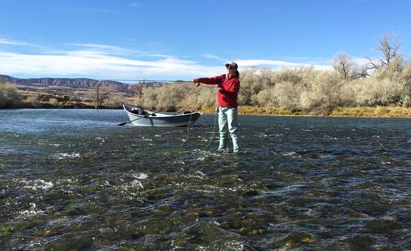 Wade fishing on Big Horn River