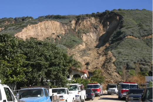View of the La Conchita landslide taken January 14, 2005. 