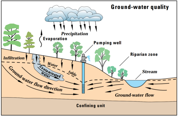 Pesticides in groundwater can eventually contaminate well water.