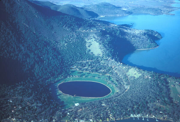 Little Borax Lake, along the western shore of Clear Lake, Californi...