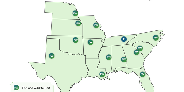 Cooperative Research Units located in the Southeast Region.