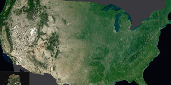 a satellite view of the United States