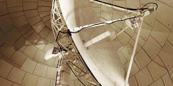 Landsat antenna inside the protective radome