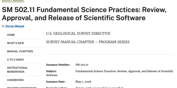 screenshot of the survey manual on software release