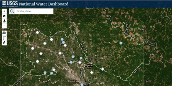 Screenshot of the National Water Dashboard