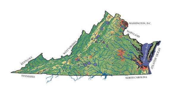 Map showing Urban Basin Peak Streamflow Information