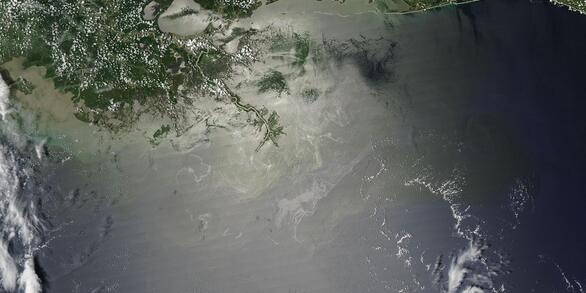 A NASA MODIS Natural-color Oil Slick Image from July 28, 2010